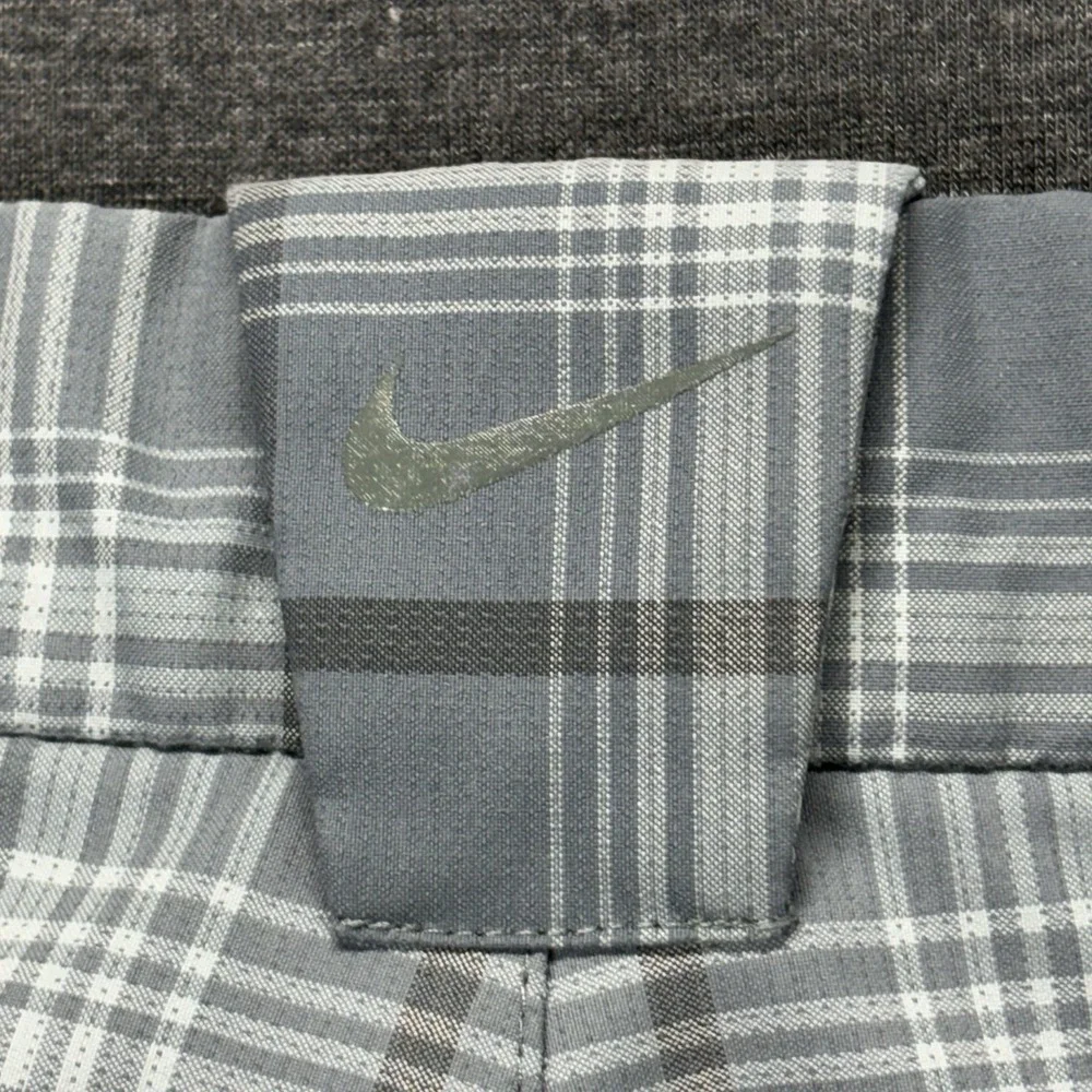 Nike Golf‎ Dri-Fit Tour Performance Shorts Mens 36 Gray Plaid Stretch Preppy